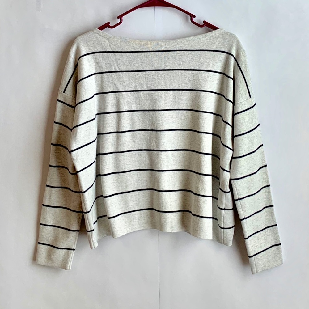 White sweater Black Stripes